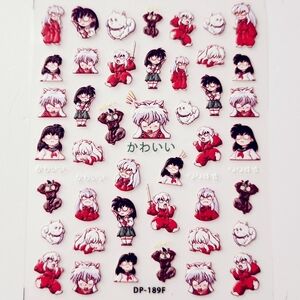 ⭐4/$15 Inuyasha 5D Embossed Nail Art Stickers